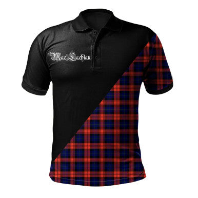 Scottish Sinclair Modern Clan Crest Tartan Polo Shirt - Military Logo Front Side Tartan Plaid