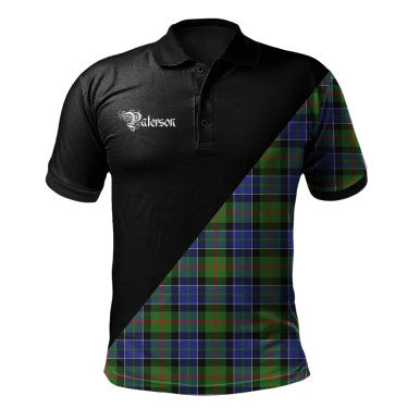 Scottish Stewart Royal Modern Clan Crest Tartan Polo Shirt - Military Logo Front Side Tartan Plaid
