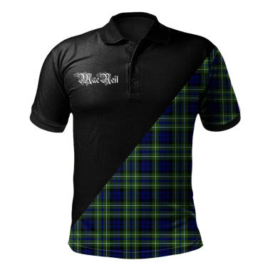 Scottish Swinton Clan Crest Tartan Polo Shirt - Military Logo Front Side Tartan Plaid