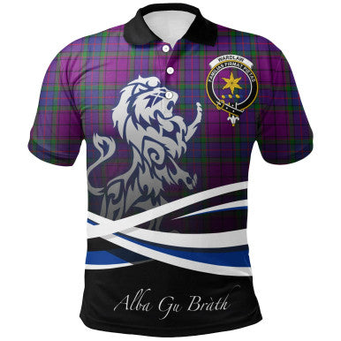 Scottish Wardlaw Modern Clan Crest Tartan Polo Shirt - Scotland Lion Front Side Tartan Plaid