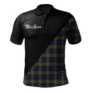 Scottish Trotter Clan Crest Tartan Polo Shirt - Military Logo Front Side Tartan Plaid
