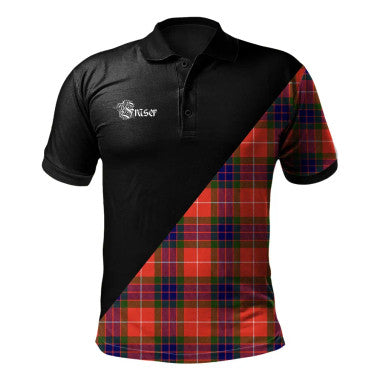 Scottish Turnbull Hunting Clan Crest Tartan Polo Shirt - Military Logo Front Side Tartan Plaid