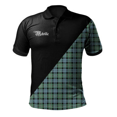 Scottish Udny Clan Crest Tartan Polo Shirt - Military Logo Front Side Tartan Plaid