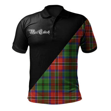 Scottish Urquhart Modern Clan Crest Tartan Polo Shirt - Military Logo Front Side Tartan Plaid