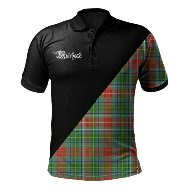 Scottish Walkinshaw Clan Crest Tartan Polo Shirt - Military Logo Front Side Tartan Plaid