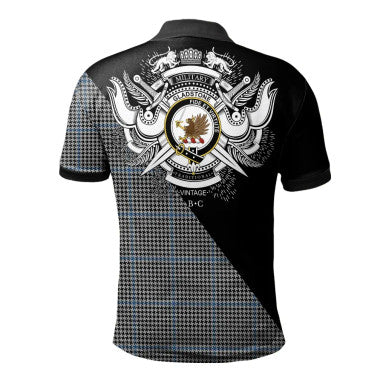Scottish Wardlaw Modern Clan Crest Tartan Polo Shirt - Military Logo Back Side Tartan Plaid