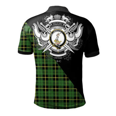 Scottish Weir Modern Clan Crest Tartan Polo Shirt - Military Logo Back Side Tartan Plaid