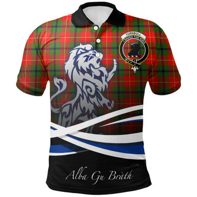 Scottish Turnbull Dress Clan Crest Tartan Polo Shirt - Scotland Lion Front Side Tartan Plaid
