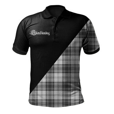 Scottish Wishart Dress Clan Crest Tartan Polo Shirt - Military Logo Front Side Tartan Plaid