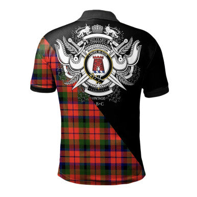 Scottish Wood Modern Clan Crest Tartan Polo Shirt - Military Logo Back Side Tartan Plaid