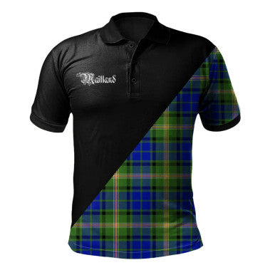 Scottish Young Modern Clan Crest Tartan Polo Shirt - Military Logo Front Side Tartan Plaid