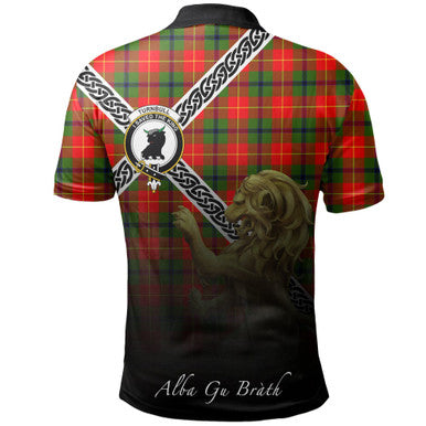 Scottish Turnbull Dress Clan Crest Tartan Polo Shirt - Celtic with Scotland Lion Back Side Tartan Plaid