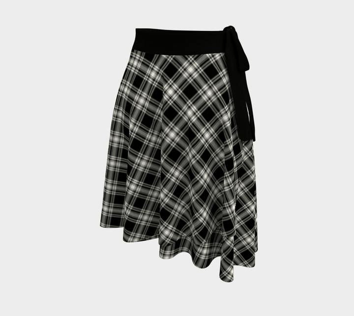 Scottish Menzies Black & White Modern Clan Tartan Wrap Skirt Tartan Plaid 2