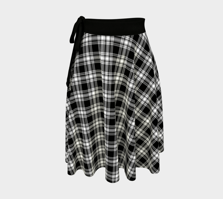 Scottish Menzies Black & White Modern Clan Tartan Wrap Skirt Tartan Plaid 1