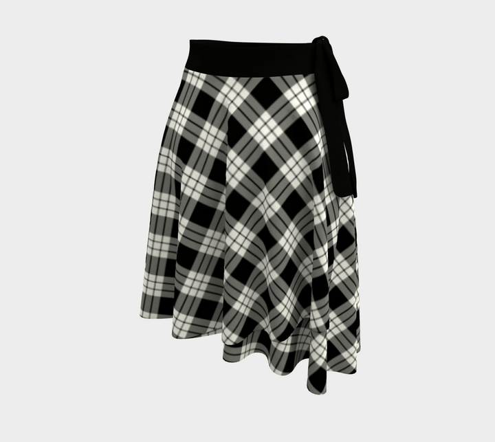 Scottish MacFarlane Black & White Clan Tartan Wrap Skirt Tartan Plaid 2