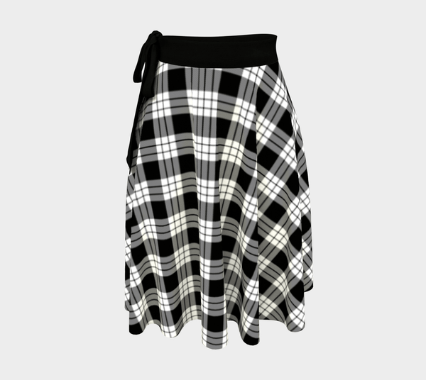 Scottish MacFarlane Black & White Clan Tartan Wrap Skirt Tartan Plaid 1