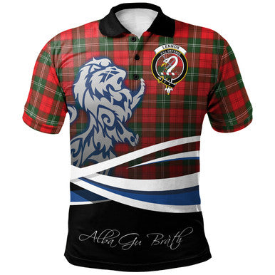 Scottish Lennox Modern Clan Crest Tartan Polo Shirt - Scotland Lion Front Side Tartan Plaid