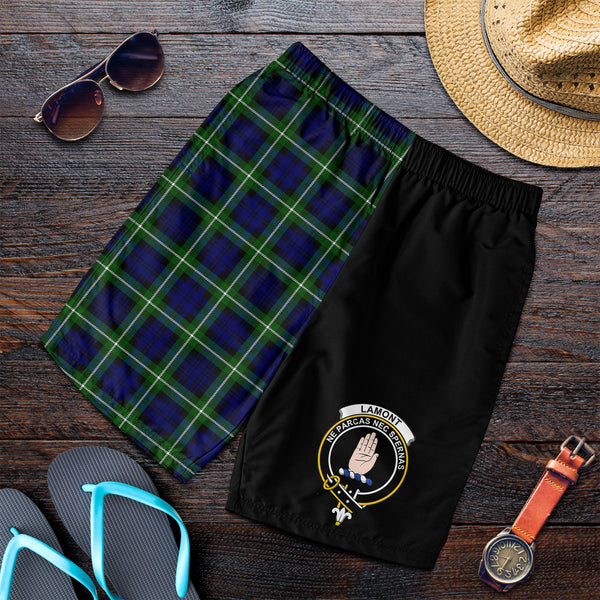 Scottish Lamont Clan Crest Tartan Half of Me Men's Shorts