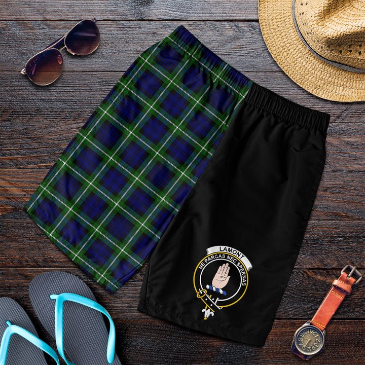 Scottish Lamont Clan Crest Tartan Half of Me Men's Shorts
