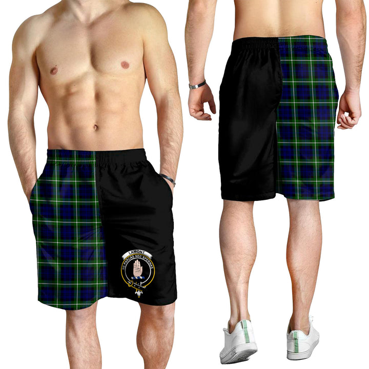 Scottish Lamont Clan Crest Tartan Half of Me Men's Shorts