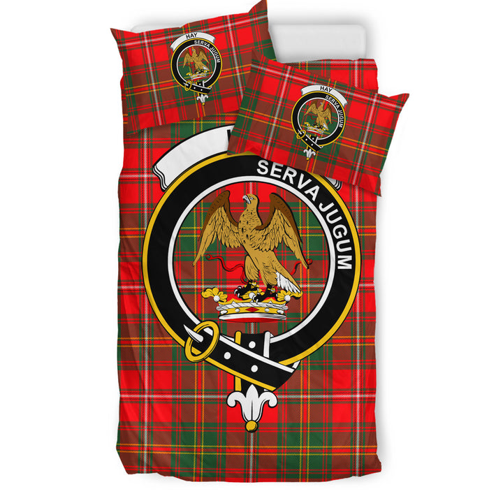Scottish Hay Clan Crest Tartan Bedding Set Tartan Plaid 1
