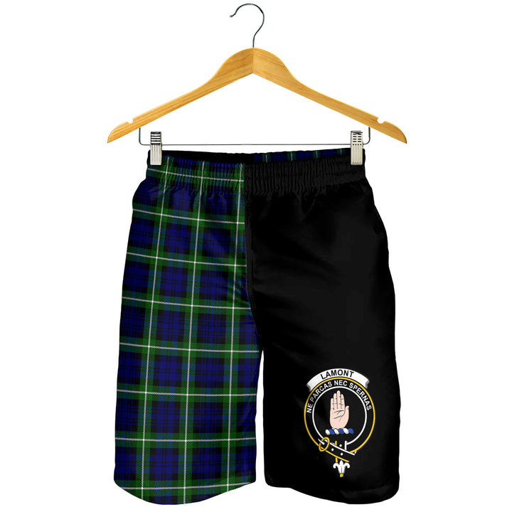 Scottish Lamont Clan Crest Tartan Half of Me Men's Shorts