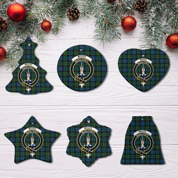 Scottish McCoy Clan Crest Tartan Ceramic Ornament