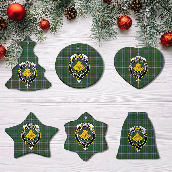 Scottish Pringle Clan Crest Tartan Ceramic Ornament