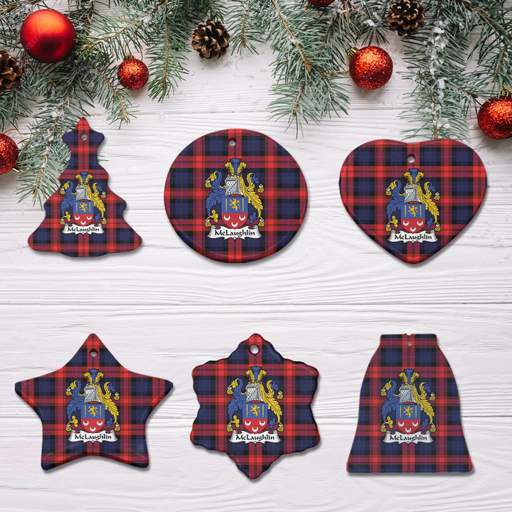 Scottish McLaughlin Clan Crest Tartan Ceramic Ornament All Tartan Plaid