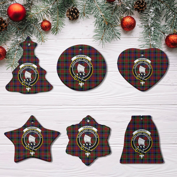 Scottish Tennant Clan Crest Tartan Ceramic Ornament