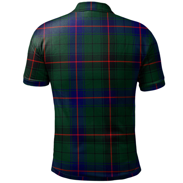 Scottish Davidson Clan Crest Tartan Polo Shirt Back Side Tartan Plaid
