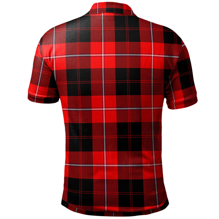 Scottish Cunningham Clan Crest Tartan Polo Shirt Back Side Tartan Plaid