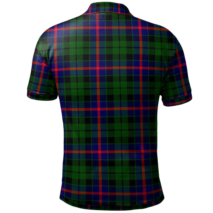 Scottish Morrison Clan Crest Tartan Polo Shirt Back Side Tartan Plaid