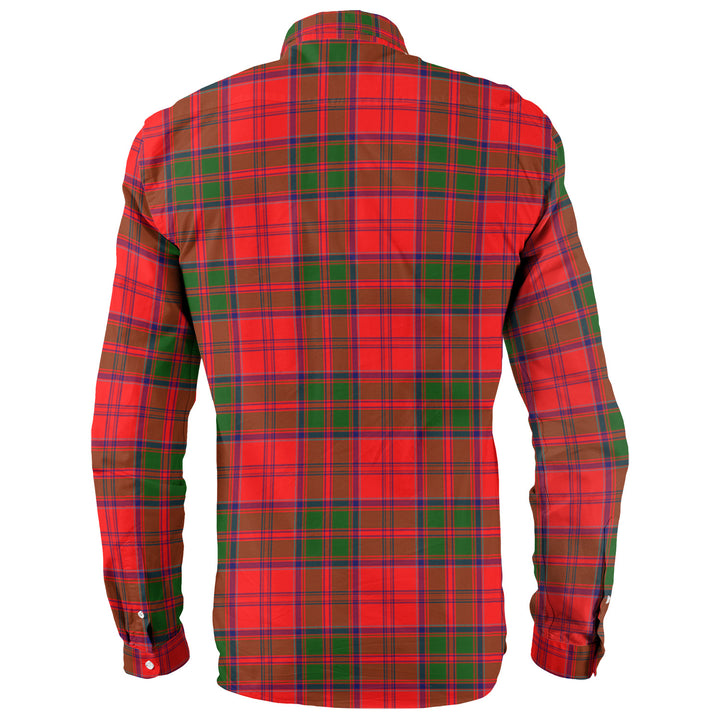 Scottish Grant Clan Crest Tartan Long Sleeve Shirt Back Side Tartan Plaid