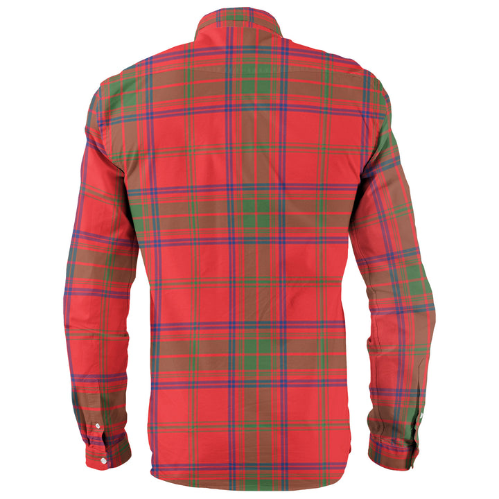 Scottish Ross Clan Crest Tartan Long Sleeve Shirt Back Side Tartan Plaid