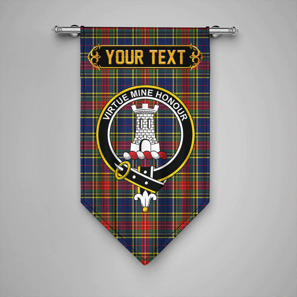 Scottish Beaton Modern Clan Crest Tartan Gonfalon Custom Personalized Tartan Plaid