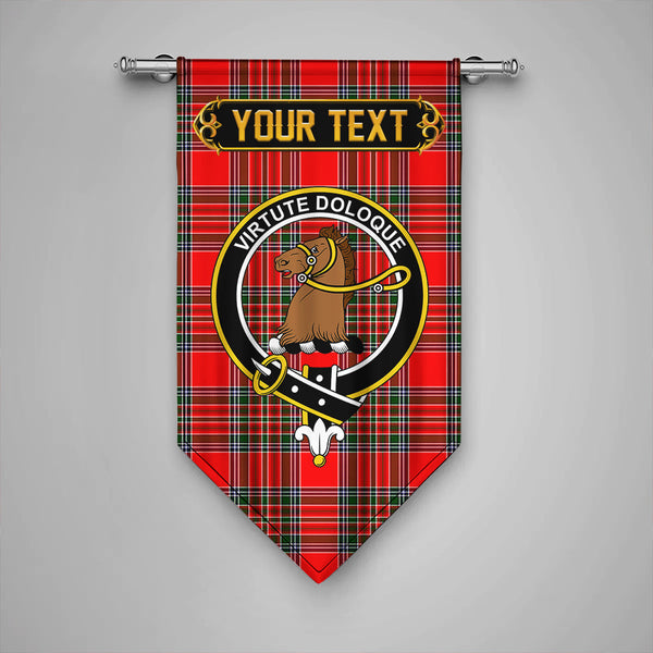 Scottish Binning Clan Crest Tartan Gonfalon Custom Personalized Tartan Plaid