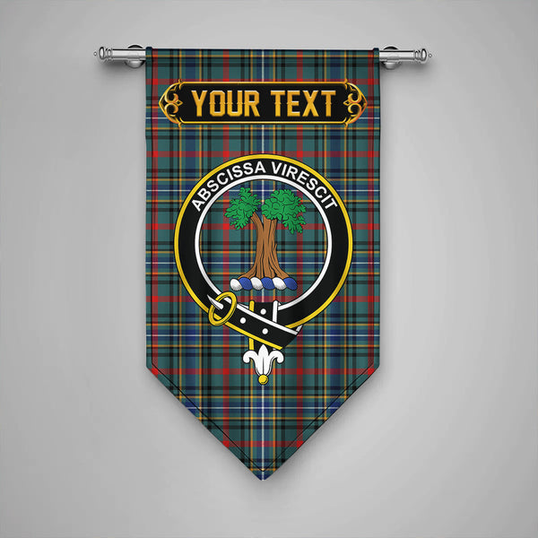 Scottish Bisset Modern Clan Crest Tartan Gonfalon Custom Personalized Tartan Plaid