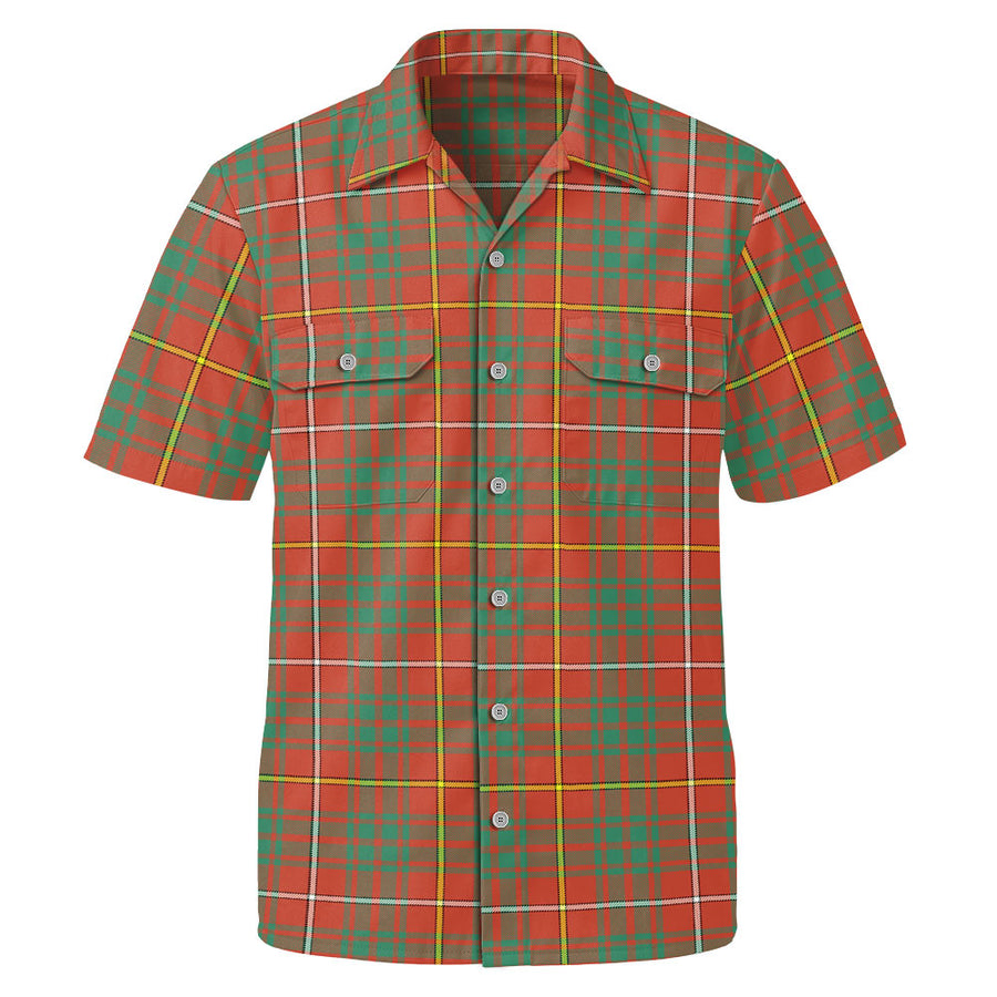 Scottish Bruce Ancient Clan Badge Tartan Short Sleeve Work Shirt
