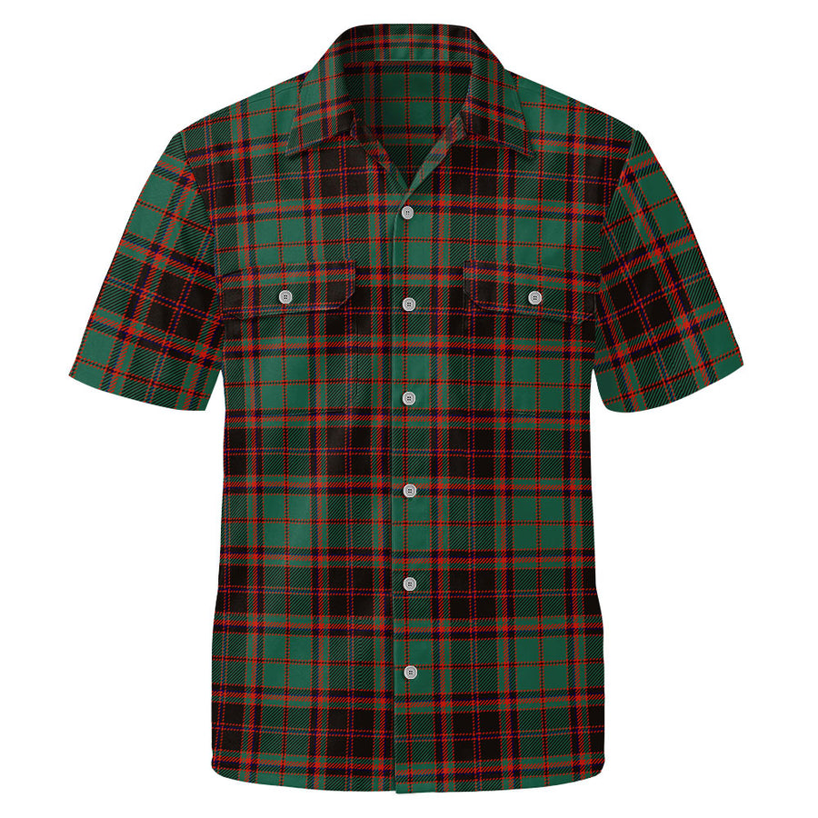 Scottish Buchan Ancient Clan Badge Tartan Short Sleeve Work Shirt
