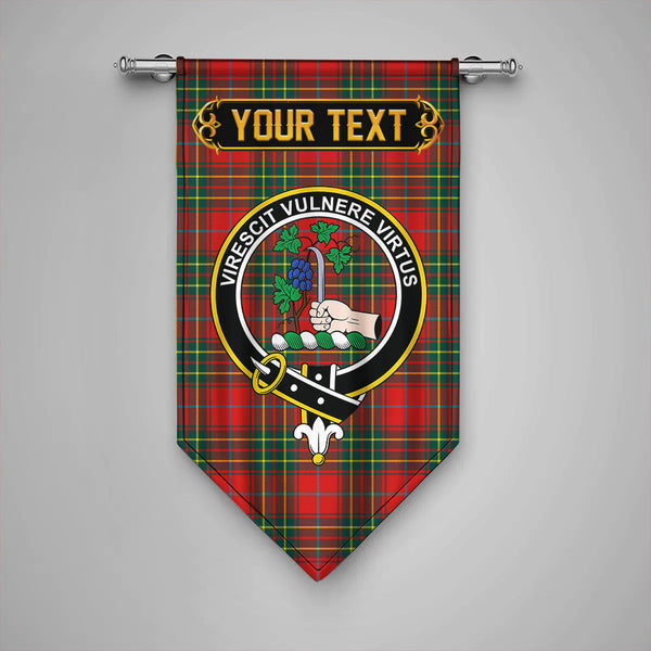 Scottish Burnett Modern Clan Crest Tartan Gonfalon Custom Personalized Tartan Plaid