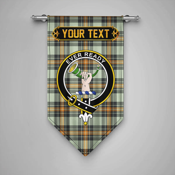 Scottish Burns Modern Clan Crest Tartan Gonfalon Custom Personalized Tartan Plaid