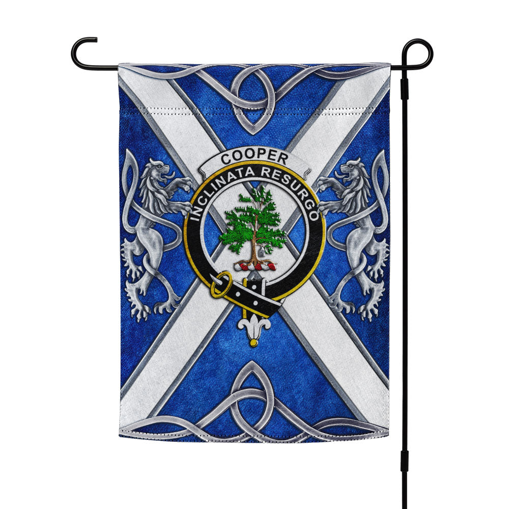 Coloraco Flag Scottish Cooper Clan Badge Garden Flag Silver Rampant Lion Emblem ...