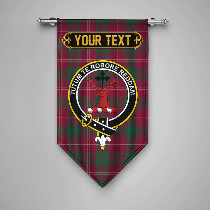 Scottish Crawford Red Modern Clan Crest Tartan Gonfalon Custom Personalized Tartan Plaid