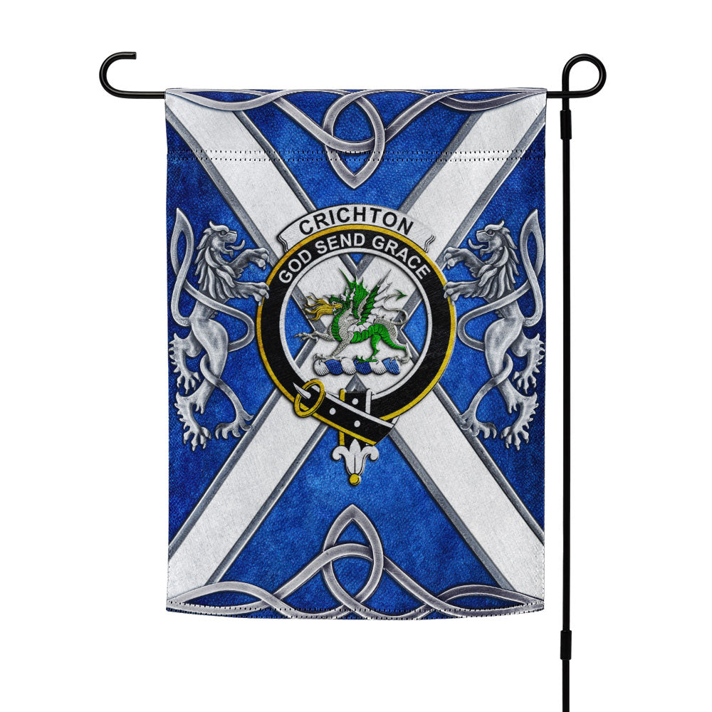 Scottish Crichton Clan Badge Garden Flag Silver Rampant Lion Emblem ...