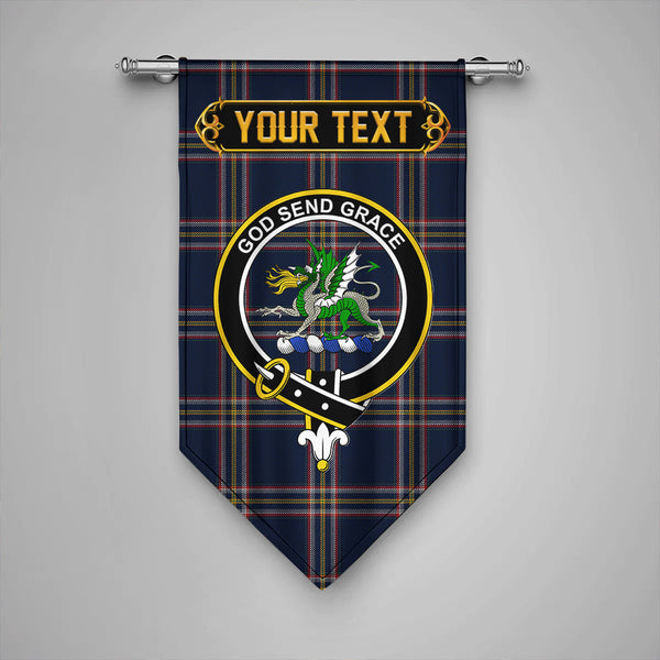 Scottish Crichton (Creighton) Modern Clan Crest Tartan Gonfalon Custom Personalized Tartan Plaid