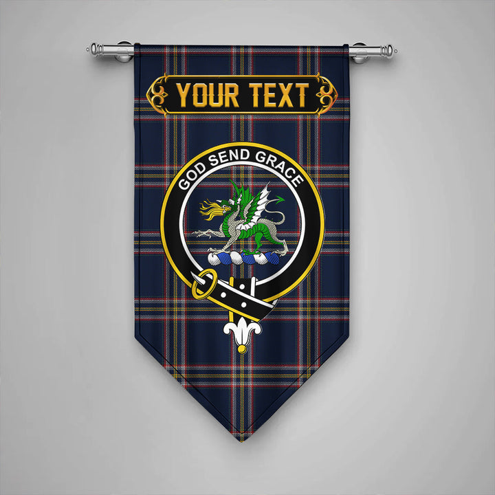 Scottish Crichton (Creighton) Modern Clan Crest Tartan Gonfalon Custom Personalized Tartan Plaid