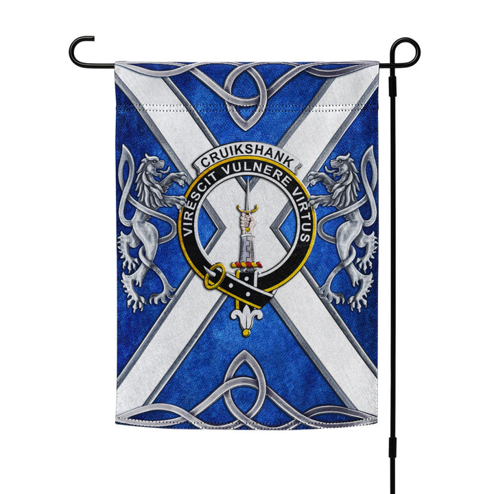 Scottish Cruikshank Clan Badge Garden Flag Silver Rampant Lion Emblem ...