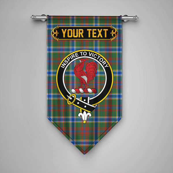 Scottish Currie of Arran Modern Clan Crest Tartan Gonfalon Custom Personalized Tartan Plaid