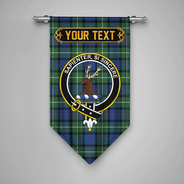 Scottish Davidson Modern Clan Crest Tartan Gonfalon Custom Personalized Tartan Plaid